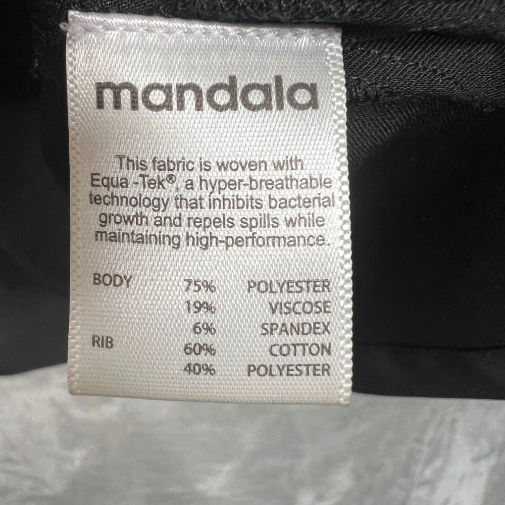 Mandala Scrub Jacket Women Size M Black Equa-Tek Full Zip Mock Neck Pockets - Picture 5 of 14
